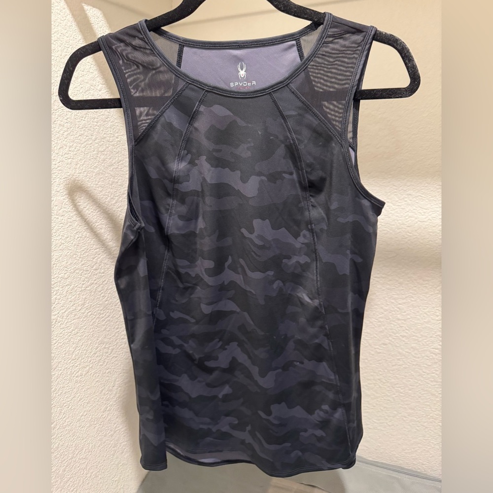 3/$15 Spyder Women's Dark Gray Camo Performance Tank Top
